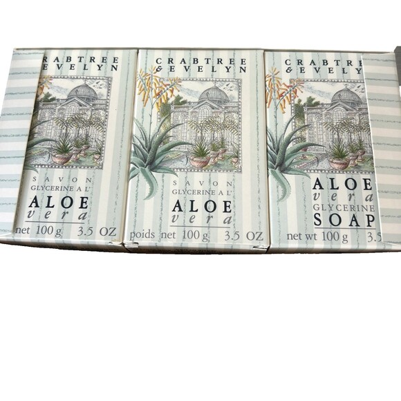 Vintage 1987 Crabtree & Evelyn Aloe Vera Boxed Soaps - 3 Soap Bars x 100 grams - Picture 6 of 6